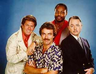 Magnum P.I. cast and Tom Selleck promotional image