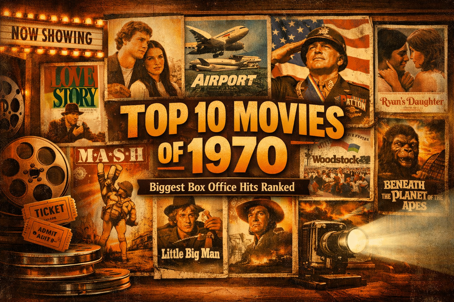 Top 10 Movies of 1970: Biggest Box Office Hits Ranked