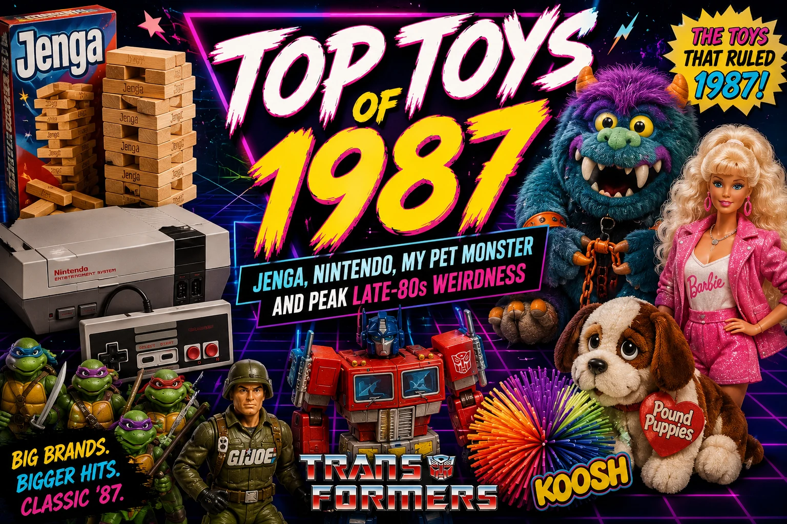 Top Toys of 1987: Jenga, Nintendo, My Pet Monster and Peak Late-80s Weirdness
