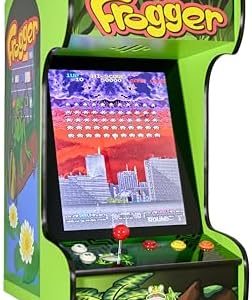 Doc and Pies Arcade Factory Classic Home Arcade Machine - Tabletop and Bartop - 412 Retro Games - Full Size LCD Screen, Buttons and Joystick (Green)
