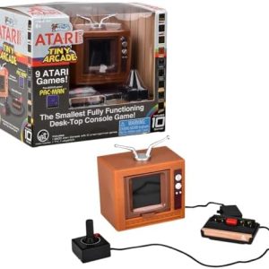 Tiny Arcade Atari 2600 3.5" Mini Retro Game - Playable Console & TV w/ Real Gameplay & Sound-10 Classic Video Games: Pac-Man, Breakout, &More(Ages 8+)