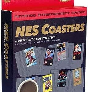 Paladone Nintendo NES Cartridge Retro Drink Coasters for Gamers - Set of 8 - Featuring Donkey Kong, Legend of Zelda, Super Mario, and More Classic Games