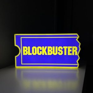 NEONSIGN Blockbuster LED Sign – 90s Retro VHS Cassette Acrylic Lightbox, USB Powered Dimmable LED Night Light, Nostalgic Movie Room Wall Decor for Bedroom or Gamer Room (12x6 inches)