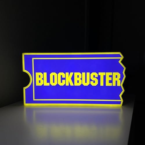 NEONSIGN Blockbuster LED Sign – 90s Retro VHS Cassette Acrylic Lightbox, USB Powered Dimmable LED Night Light, Nostalgic Movie Room Wall Decor for Bedroom or Gamer Room (12×6 inches)