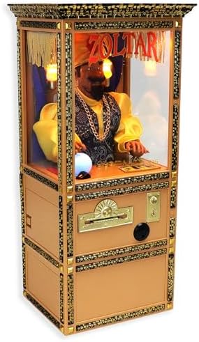 New Wave Toys Zoltar Speaks Mini Replica Fortune Teller Machine, Fully Animated 1/6 Scale with Card Dispenser, USB-C Rechargable