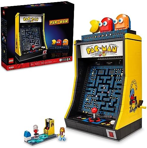 LEGO Icons PAC-Man Arcade Building Sets for Adults – Collectible Office, Shelf, or Bedroom Decor – Gifts for Men & Women – W/Moving Handle to Recreate Game – 10323
