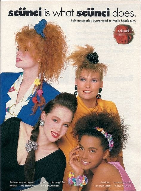 Scrunchies fad in 1988