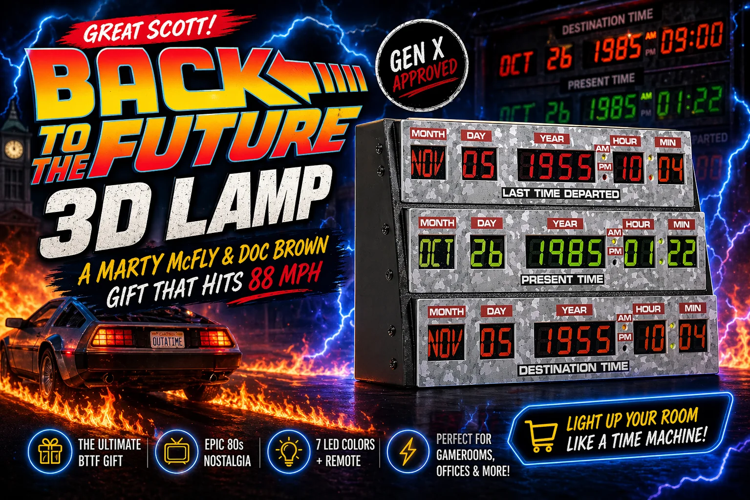 Back to the Future 3D Lamp Review: A Marty McFly and Doc Brown Gift That Hits 88 MPH