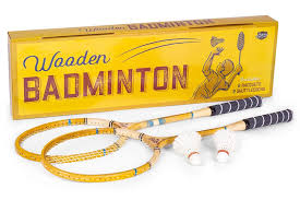 1970s backyard badminton game