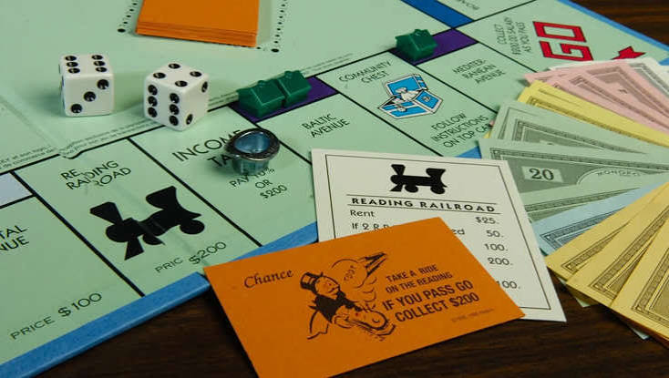 1980s Monopoly board game and classic family game night