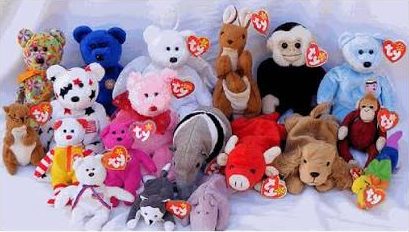 90s Beanie Babies plush toy collection