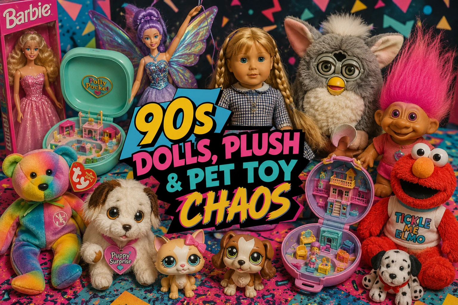 90s Dolls, Plush & Pet Toy Chaos: Barbie, Polly Pocket, Beanie Babies & Furby