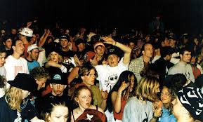 90s Gen X crowd during the MTV alternative rock era