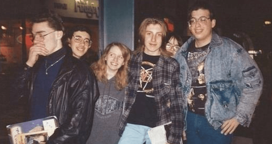 90s grunge look with flannel boots ripped jeans and alternative rock style