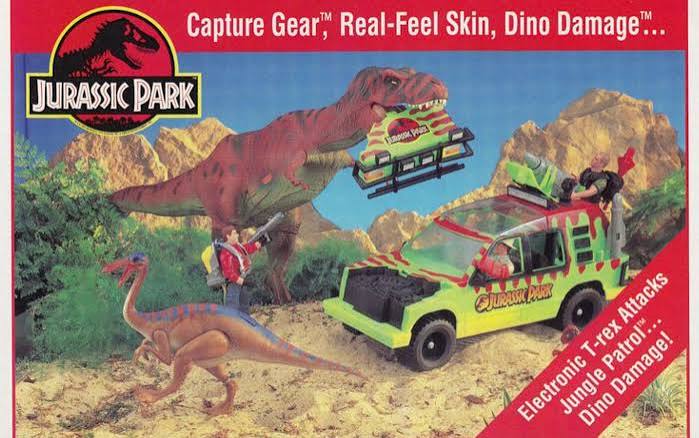 90s Jurassic Park dinosaur toys and movie tie-ins
