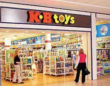90s mall toy store with colorful toy shelves