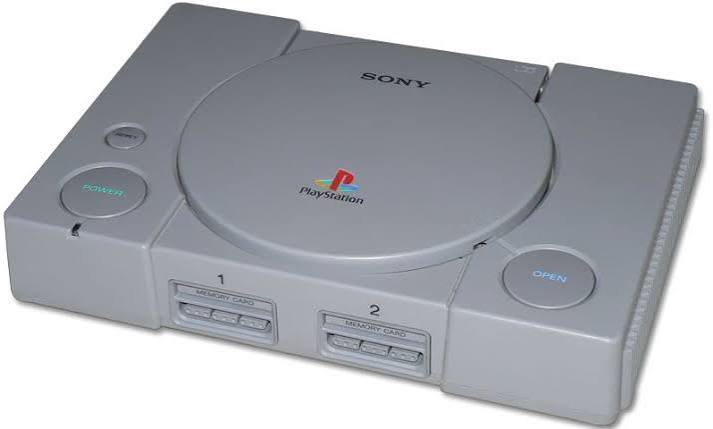 90s PlayStation console and games