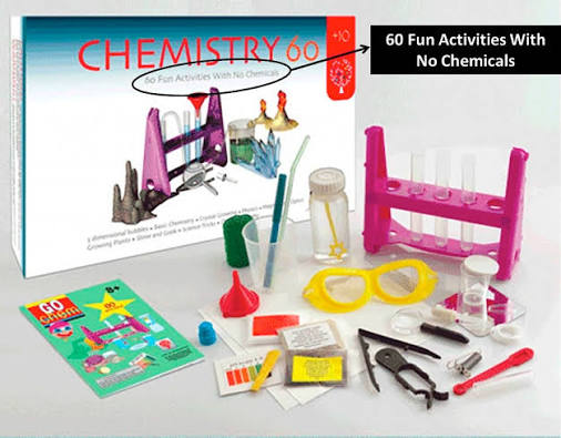 90s science kits with experiments and lab tools