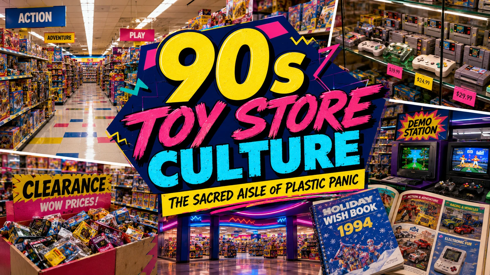 90s Toy Store Culture: Toys R Us, KB Toys, Mall Aisles, Glass Cases & Plastic Panic