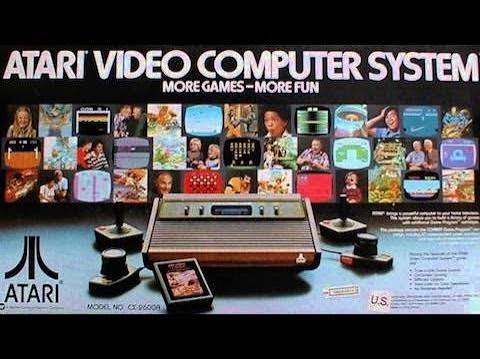 Atari video game console and cartridges from the 1980s