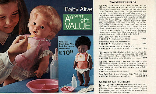 Vintage Baby Alive doll from the 1970s