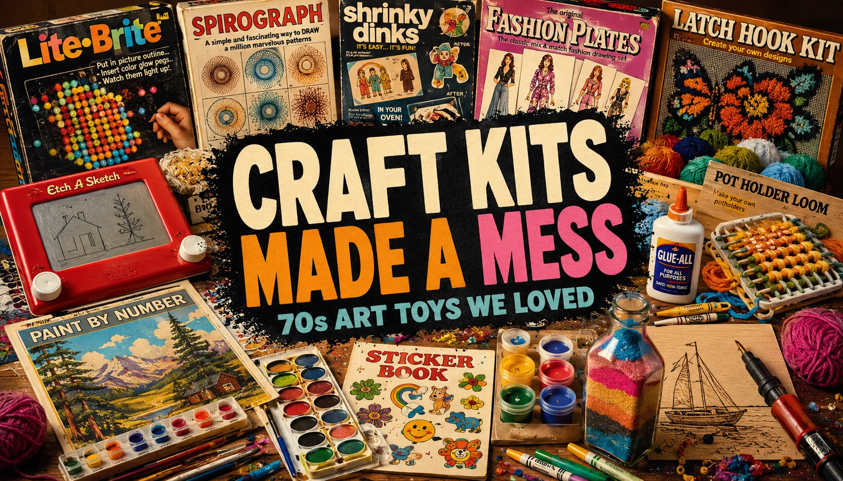 Craft Kits Made a Mess: 70s Art Toys, Lite-Brite, Spirograph & Shrinky Dinks