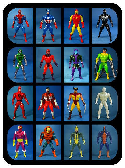 Marvel and superhero 80s action figure toys