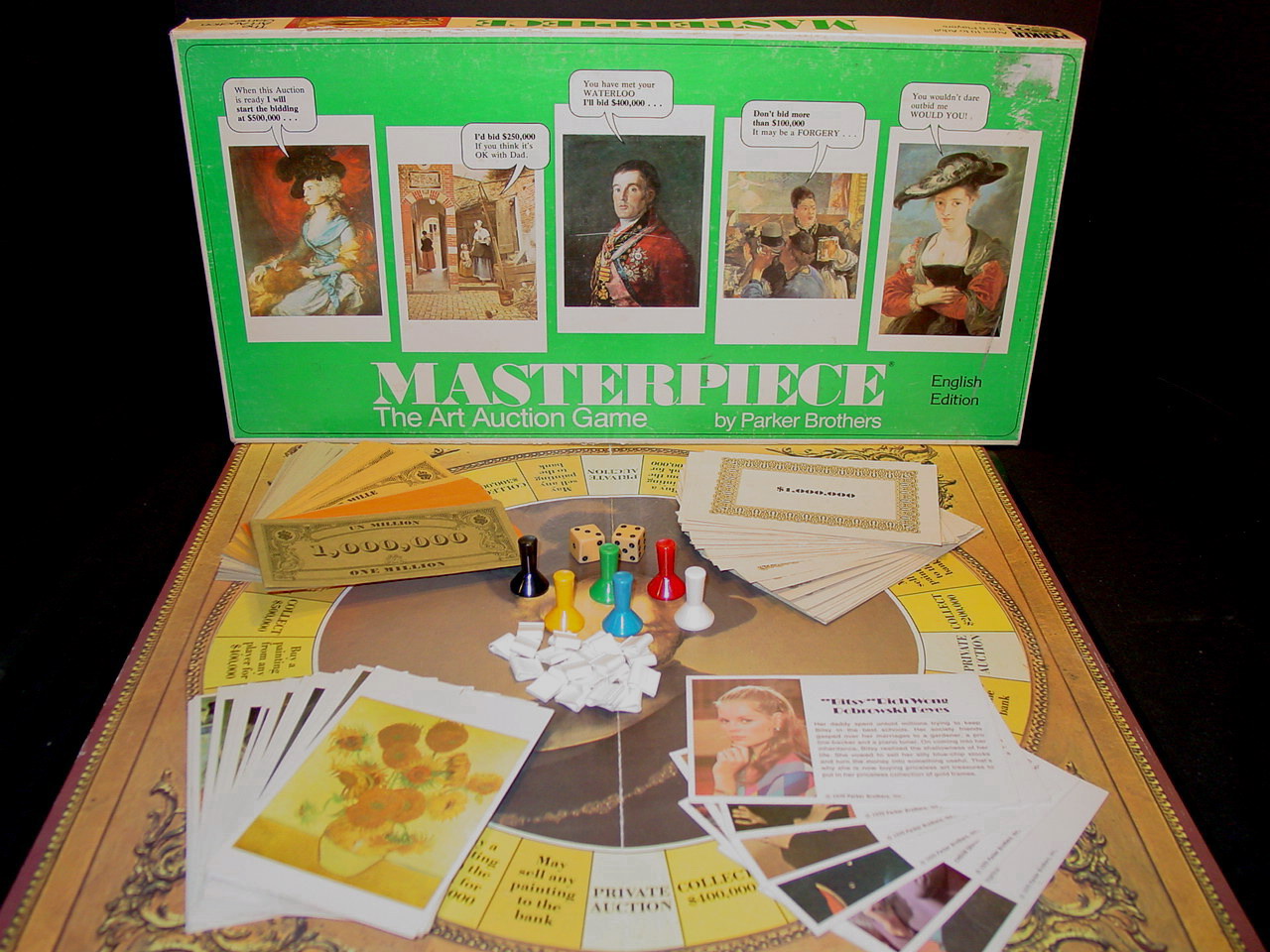 Masterpiece board game from the 1970s