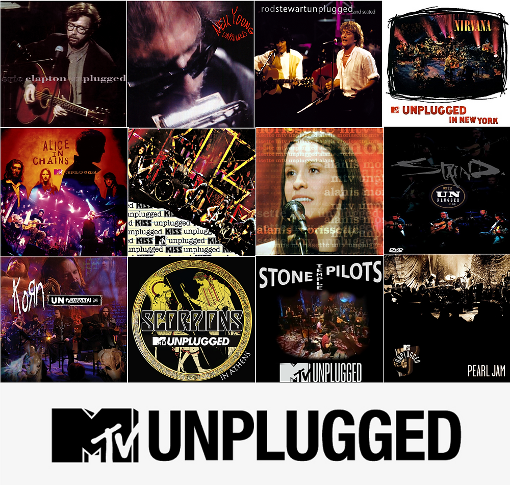 90s MTV Unplugged grunge image with acoustic alternative rock atmosphere
