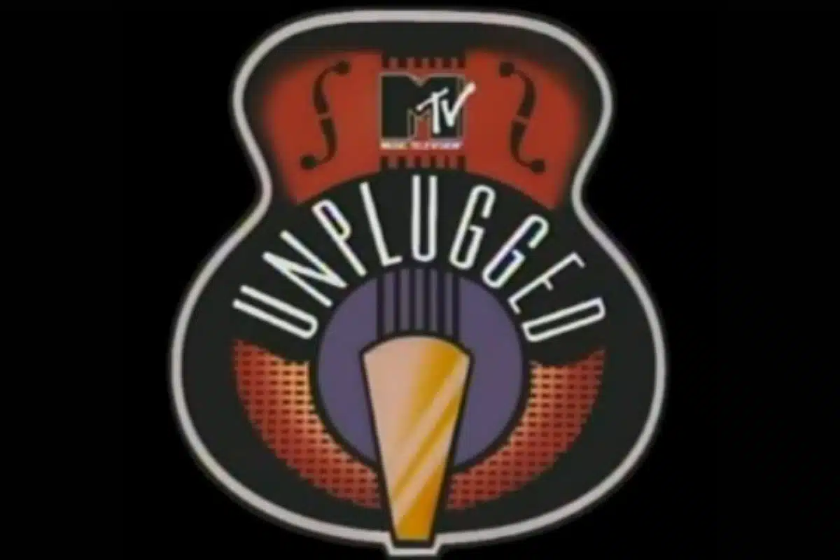 MTV Unplugged logo with 90s acoustic grunge atmosphere