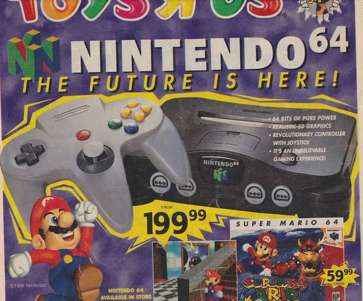Nintendo 64 and Super Mario 64 popular toy of 1996