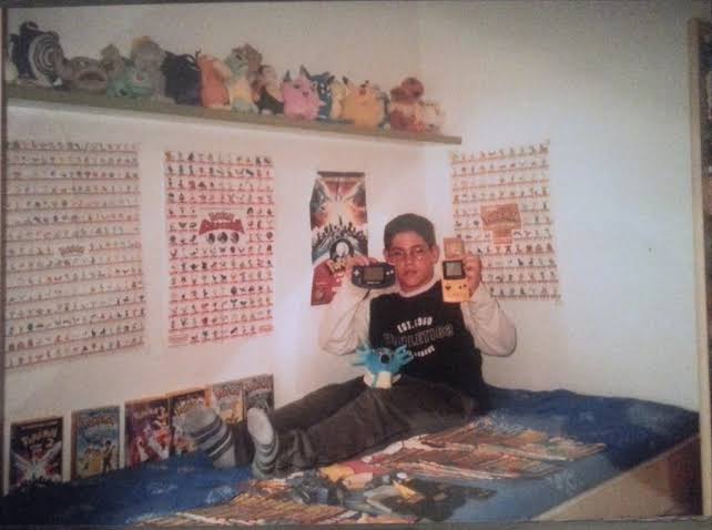 90s kid bedroom filled with Pokémon cards, toys, and Game Boy nostalgia