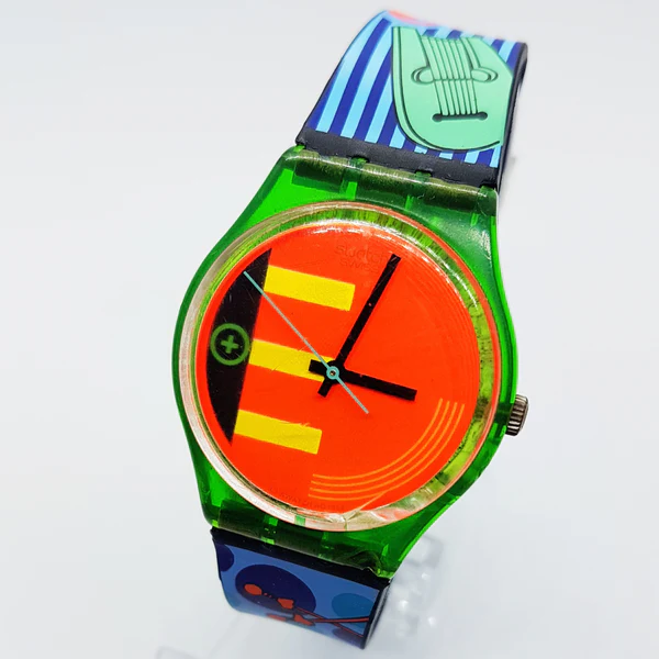 Colorful Swatch watch from the 1980s