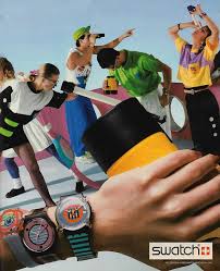Colorful 1980s Swatch watches advertisement
