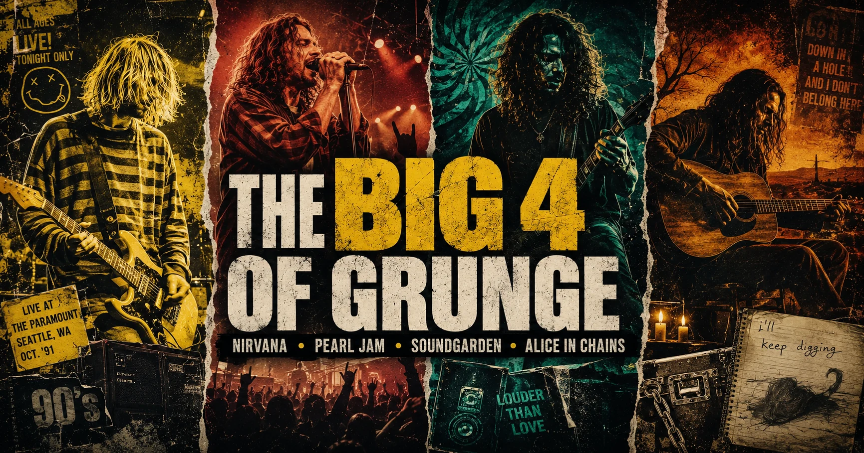 The Big 4 of Grunge: Nirvana, Pearl Jam, Soundgarden & Alice in Chains