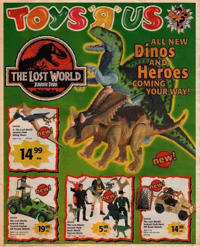 The Lost World Jurassic Park toys from 1997