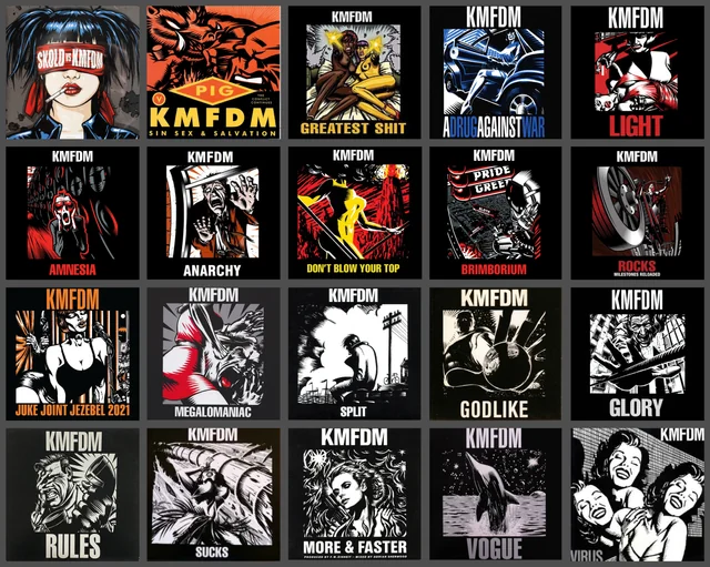 KMFDM 90s CD artwork