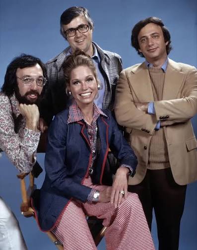 Mary Tyler Moore with series creators James L. Brooks and Allan Burns