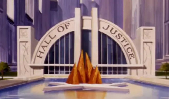The Hall of Justice headquarters from the Super Friends animated series