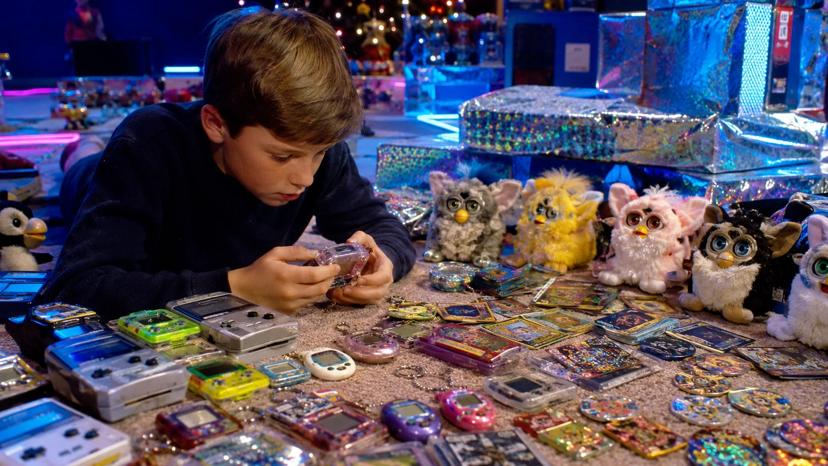 Late 1990s electronic toys virtual pets handheld games trading cards and interactive plush