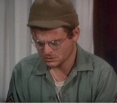 Radar O'Reilly announcing Henry Blake's death to the operating room staff