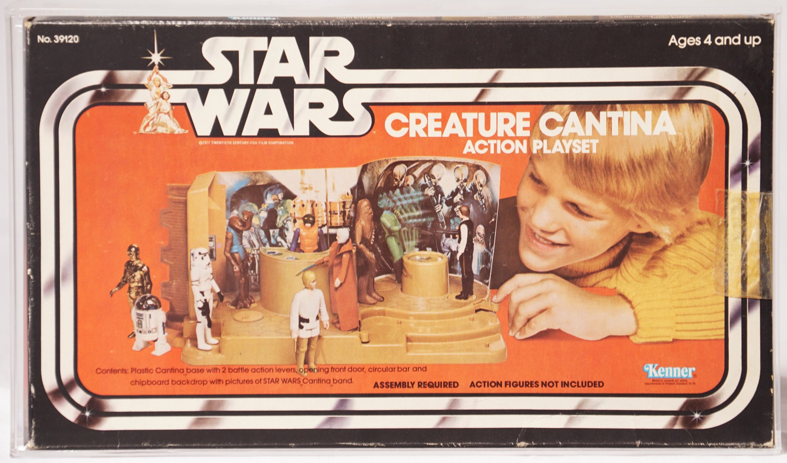 Vintage late-1970s space playset filled with small figures and multiple action areas