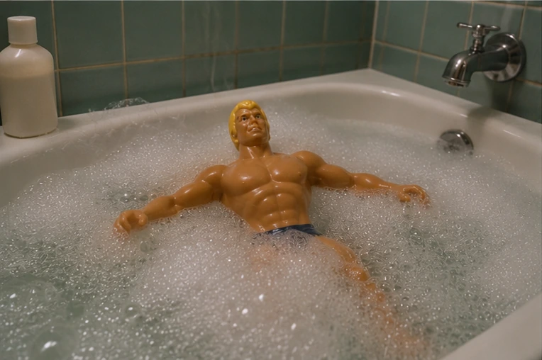 Stretch Armstrong arranged for a flexible wrestling match against a monster-style opponent