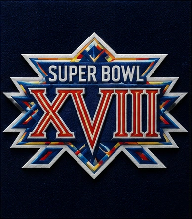 Retro Super Bowl XVIII 1984 graphic