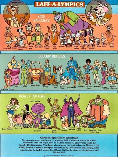 1977 Saturday morning super-block advertisement featuring Laff-a-Lympics or Super Friends