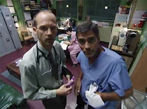 ER Ambush live episode production image from 1997
