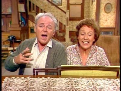Archie and Edith Bunker singing Those Were the Days at the piano