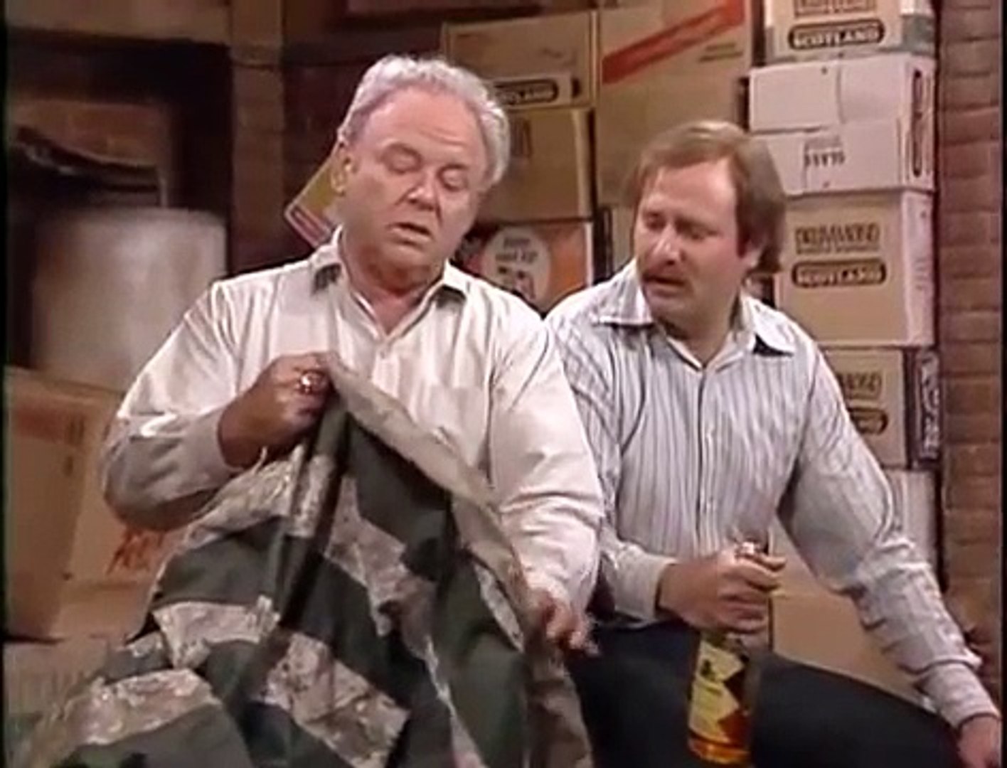 Archie Bunker and Mike Stivic trapped together in Two's a Crowd