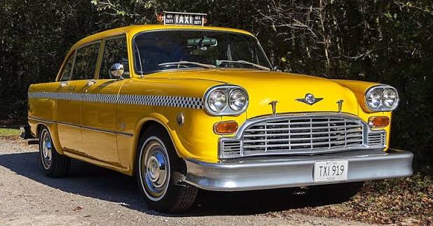 Vintage New York checker cab associated with Taxi