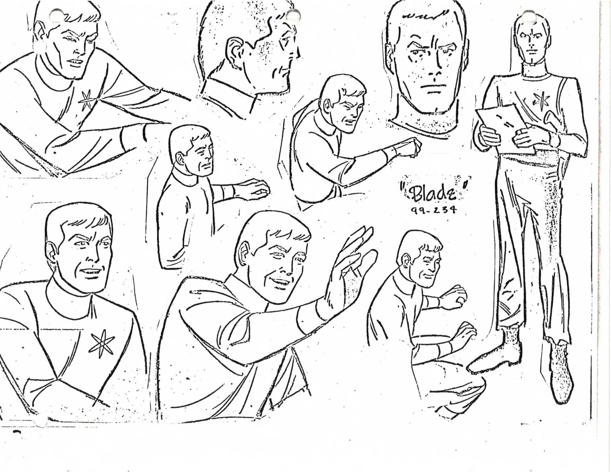 Hanna-Barbera model sheets showing reusable character heads, mouths, bodies and poses